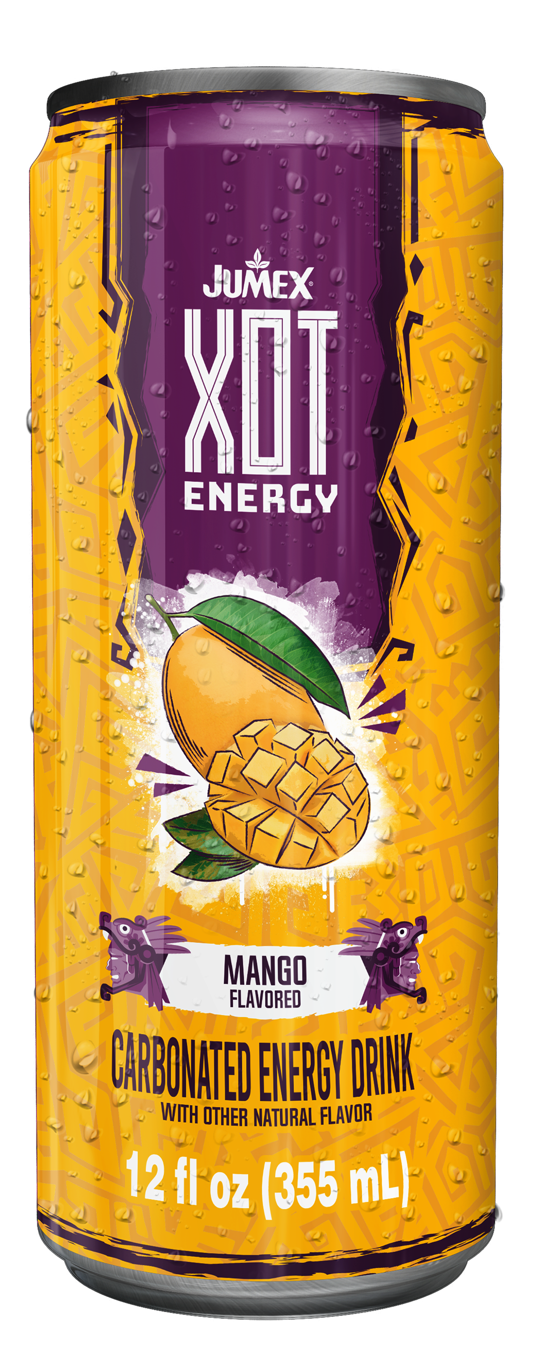 Jumex XOT Carbonated Mango Energy Drink 12oz, 12 Pack